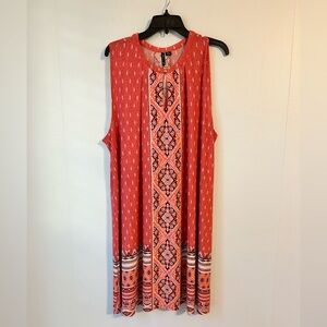 Women’s‎ 2X new directions curvy Sleeveless Red Patterned Dress. NWOT